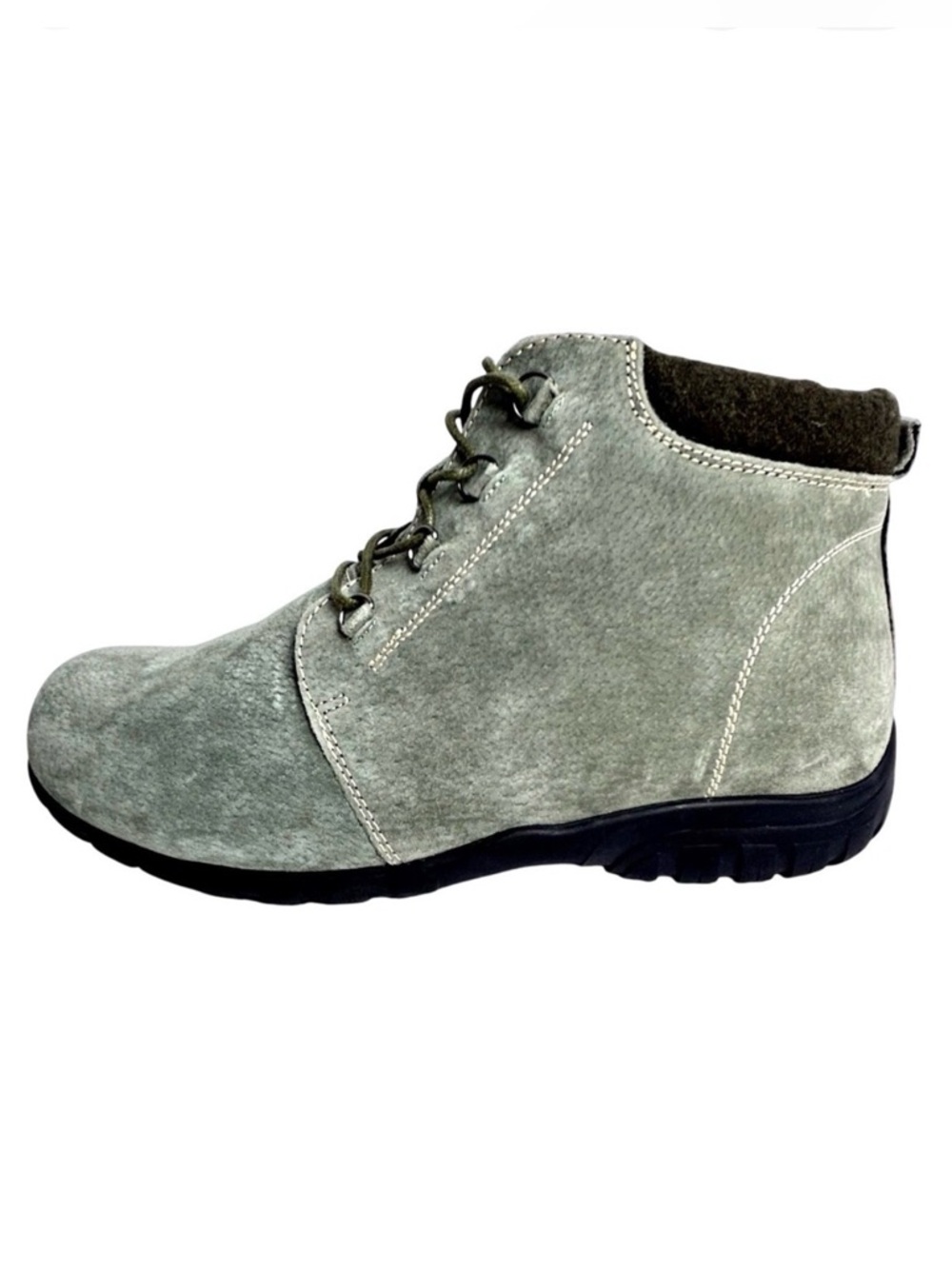 Propet Women's Leather Ankle Boots Lace Up Zip Green Size 9.5 X(2E)‎ Wide